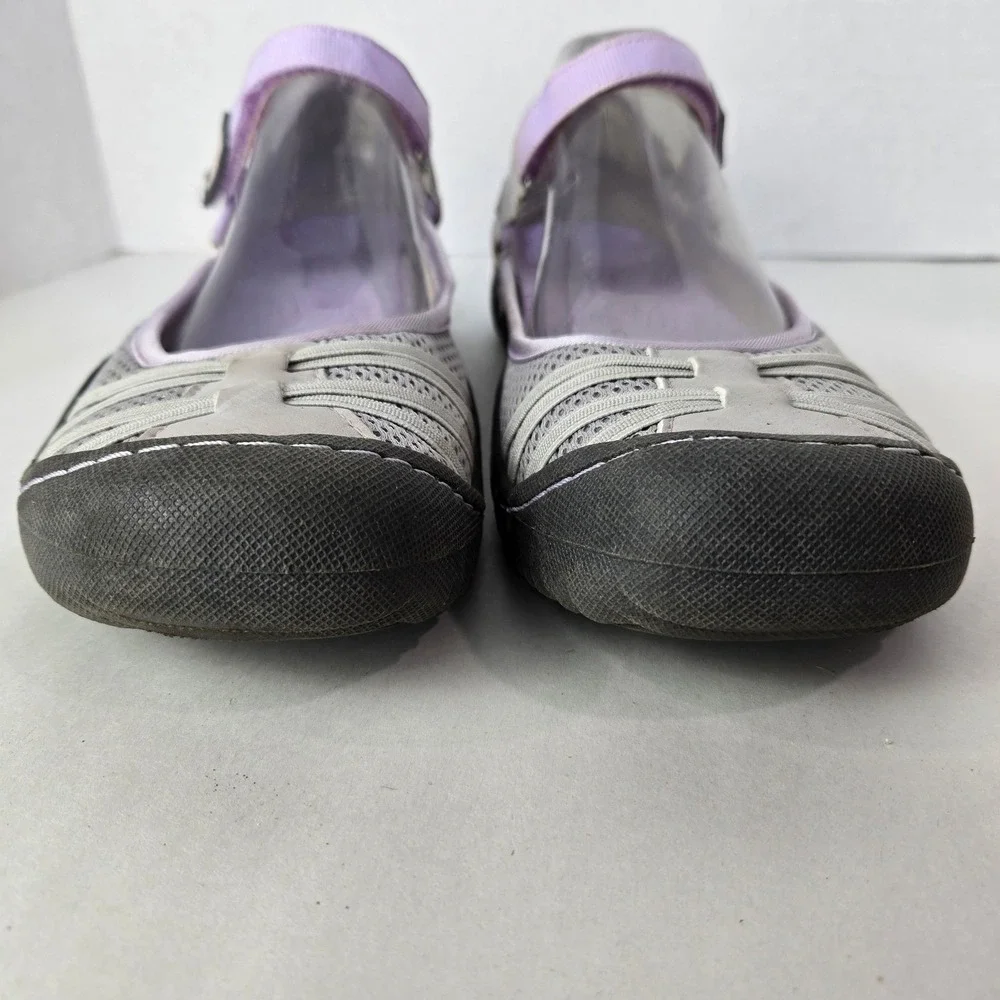 JBU Size 8.5 Malibu Vegan‎ Water Ready Shoe Grey Purple Mesh Mary Jane #1070